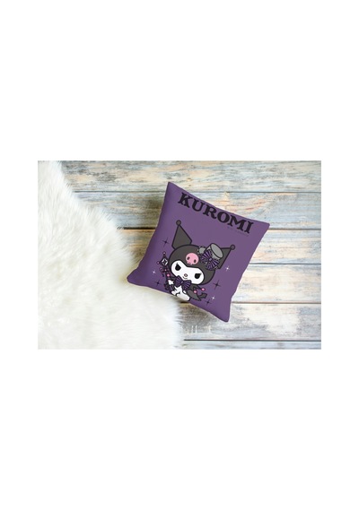 Kuromi Mor Desenli Kare Yastık Kılıfı Çok Renkli