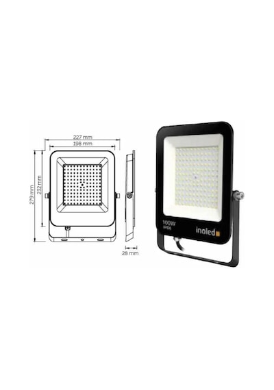 İnoled 7210-01 ,220vac/100w Beyaz/6500k Led Projektör Beyaz