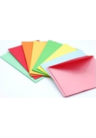 Doğan Renkli Zarf. 13x18 Ölçülerinde. 5 Renk Karışık 50 Li Paket