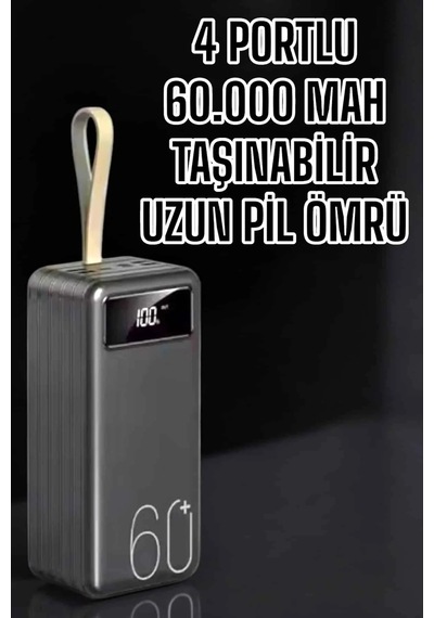 Lb Powerbank 60.000 Mah Hızlı Şarj 4 Çıkışlı Uzun Şarj Süreli Dijital Göstergeli Çok Renkli 13832764