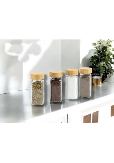 Gönül Gnl 3970 Bambu Kapaklı Cam Baharatlık Şeffaf