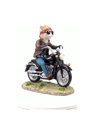 Motosikletli Minyatür Asi Kedi Biblosu Biker Cat