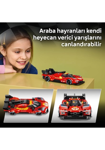 LEGO® Speed Champions Ferrari 499P 77261 - 9 Yaş ve Üzeri için Gerçekçi Detaylar İçeren Yaratıcı Oyuncak Yapım Seti (329 Parça)