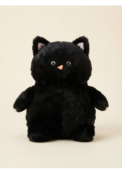 Peluş Pofuduk Kedi-30 Cm Siyah