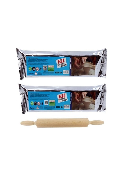 Kil Hamuru Set-6. Seramik Hamuru. 2 Kg Beyaz Kil. Ebeşuar Merdane Kil Hamuru Set-6. Seramik Hamuru. 2 Kg Beyaz Kil. Ebeşuar Merdane