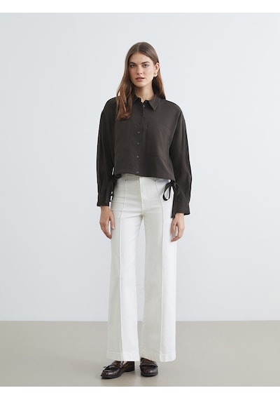 Lcw Everyday Yeşil Bağcıklı Oversize Kadın Gömlek