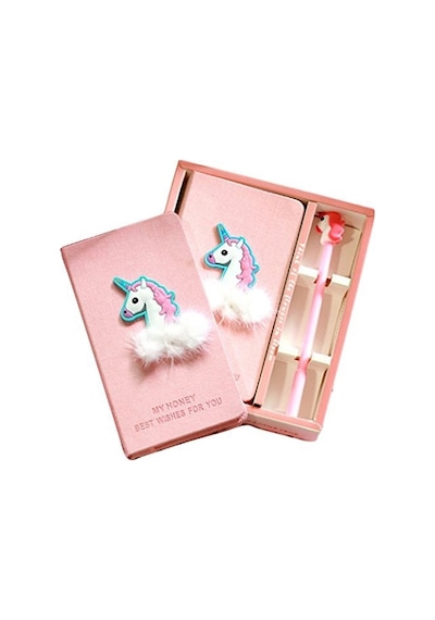 Unicorn Tasarım Kalemli Not Defteri Pembe