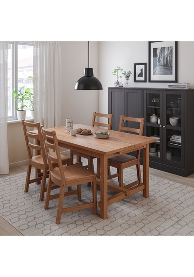 Yemek Masası Takımı, Antika Vernik, 4 Sandalyeli, Açılabilir Abanoz - Beyaz Yemek Masası Takımı, Antika Vernik, 4 Sandalyeli, Açılabilir Abanoz - Beyaz