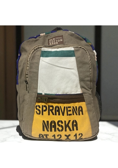 Old Cotton Cargo Kaliteli Renkli Vintage Salaş Disayn Günlük Sırt Gezi Okul Seyahat Çantası 28 Cm X 37 Cm Gri