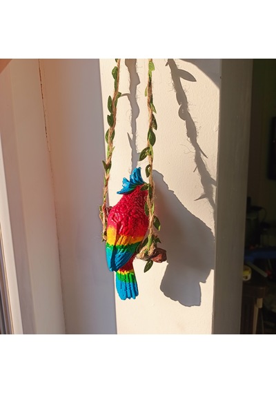 Papağan Bahçe Balkon Süsü O109 8x14 Cm