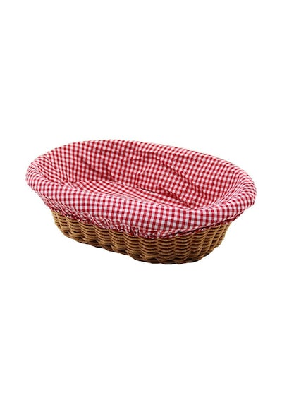 Oval Renkli Bezli İp Hasır Ekmek Sepeti Kulplu Taban:11.5x20 - Ağız:18x28 Derinlik:7cm 5570 Çok Renkli