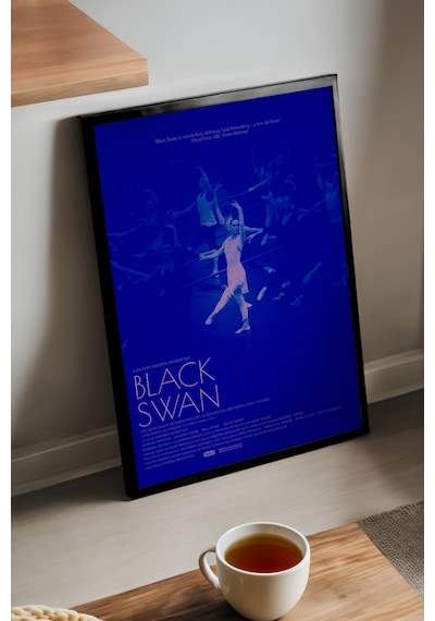 Black Swan Siyah Ahşap Çerçeveli Poster, Dekoratif Film Duvar Tablosu