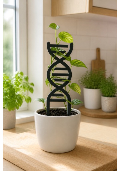Arliadesign Dna Şeklinde Bitki Destek Çubuğu 5 Li Set 8x15 Cm Siyah 3 Mm Mdf Saksı Desteği