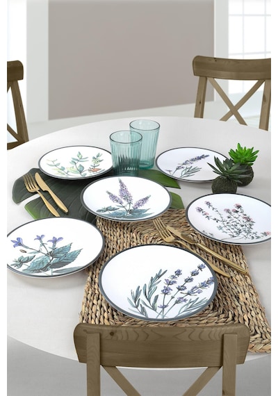 Keramika Çiçek Bahçesi Pasta Tabağı 20 Cm 6 Adet 18938 39 40 41 42 43