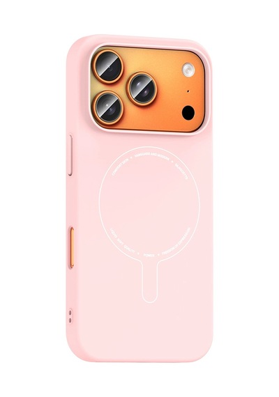 Apple iPhone Uyumlu  Uyumlu 18 Pro Max Kılıf M-safe Şarj Özellikli Kamera Korumalı Zore Elio Sert Pc Kapak Açık Pembe