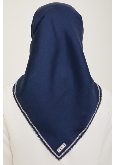 Belli Twill İpek Eşarp - 4009-12 Lacivert - Lacivert