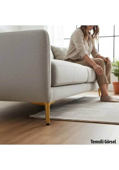 Aydos Mat Altın Metal Mobilya Ayağı 12 Cm 1 Adet Şık Dayanıklı Koltuk Sehpa Ayağı Modern Tasarım 6395751