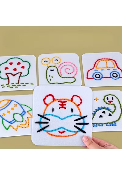 Keçe'den 10 Adet El İşi Dikiş Kiti Desenli Kolay ve Eğlenceli Hobi Eğitici Öğretici FİGÜR 1