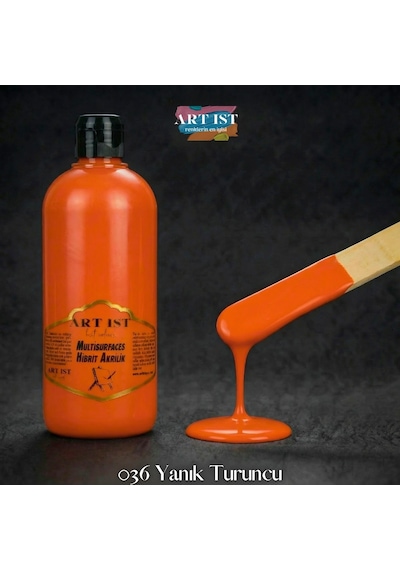 Multisurfaces Hibrit Akrilik Boyalar - 036 Yanık Turuncu Ahşap, Taş Tozu, Hobi, Dıy