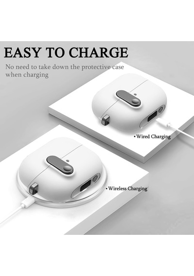 Samsung Galaxy Buds 3 Fe / Buds 3 Pro / Buds 3 İle Uyumlu Kılıf Kilitli Tpu Premium Matte Trip Case Beyaz