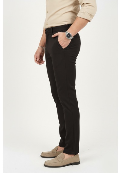 Deepsea Erkek Kahve Modern Fit Likralı Kumaş Pantolon Günlük & Ofis Kullanımı 2602020 Kahverengi