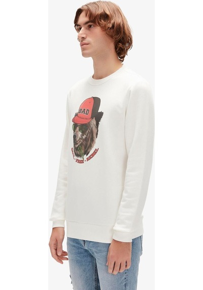 Bad Bear Rebel Crewneck Erkek Beyaz Sweatshirt 23.02.12.019-c04 Beyaz