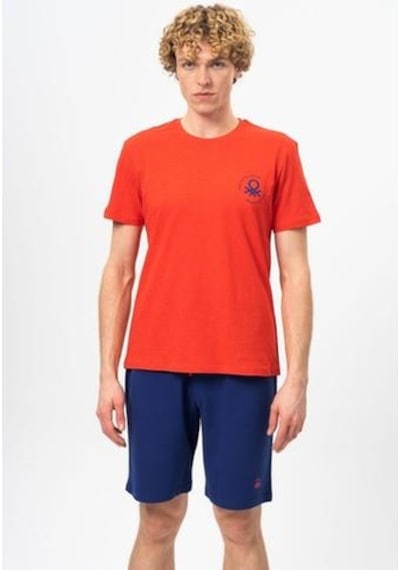 Benetton Bnt-m099-r-23y Erkek T-shirt Bnt-m099-r-r0766 Kırmızı