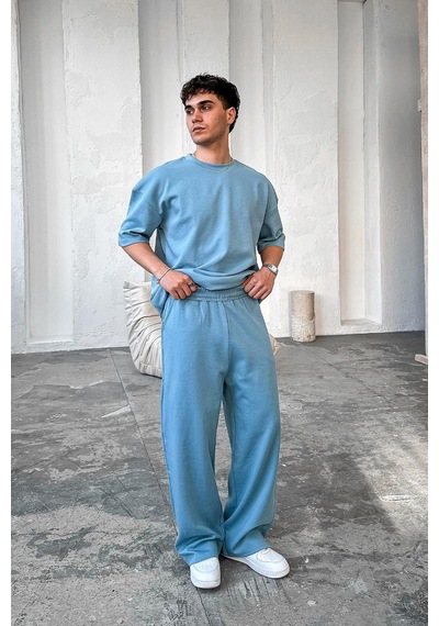Bebe Mavisi Cozy Premium Basic Baggy Eşofman Bebe Mavisi