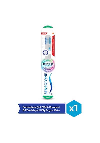 Sensodyne Çok Yönlü Koruma+ Dil Temizleyicili Diş Fırçası Orta