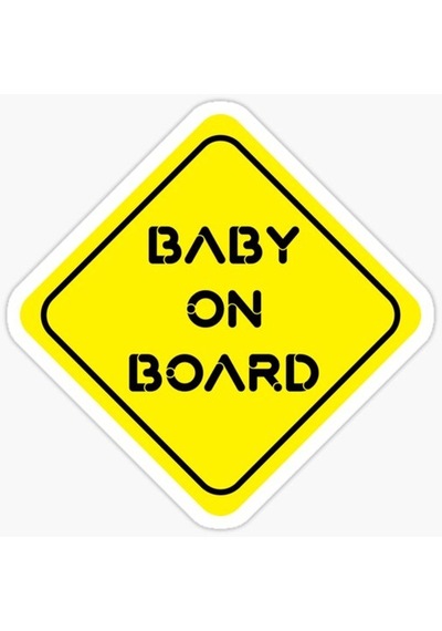 Uyarı Arabada Bebek Var Sticker oto Etiket 18cm MD6