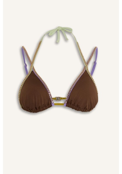 Defacto Lilyrose X Defacto Regular Fıt Bikini Üstü H8839ax26hsbn333 Kahve-bn333