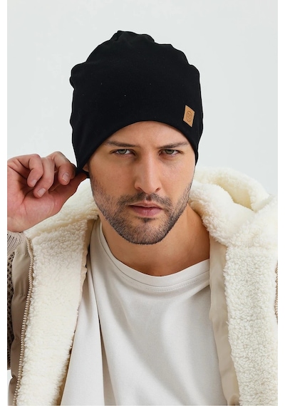 Erkek Termal %100 Pamuklu Soft 2 Stil 1 Arada Bere Premium Cuts Serisi - Standart / Siyah Siyah