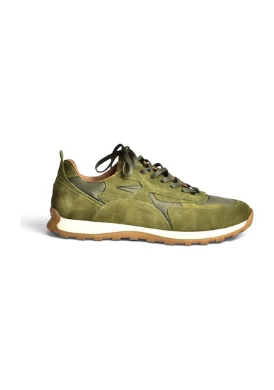 Fox Shoes Z312507561 Yeşil Hakiki Deri Süet Kadın Spor Ayakkabı