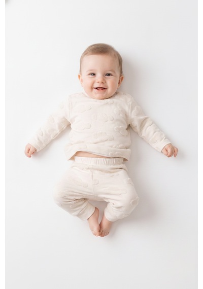 Tiffany Baby & Kids Puffy Cloudy Tasarımlı 2li Takım Ekru