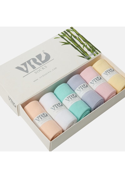 Dikişsiz Bambu Kadın Çorap Karma Pastel Renk Çorap Kutulu 6 Çift Premium Mix Düz Pastel Çorap Karışık Renk