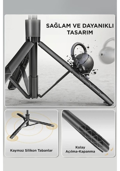 Tripod Kumandalı 153cm Android Ios Go Pro Uyumlu Selfie Çubuğu L16