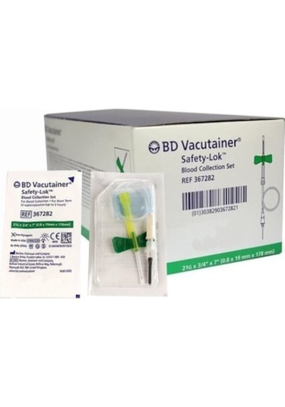 Bd Vacutainer Yeşil 21g X 3/4" X 7" 0.6 X 19 Mm X 178 Mm 367282 Kelebek Set 50 Adet