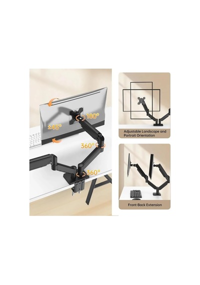 M252d Gazlı Yaylı Çift Monitör Kolu 13-32 İnç Vesa 75x75/100x100