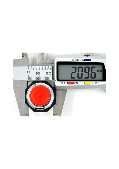 22mm Yaylı Metal Buton Anahtar Kırmızı Vidalı