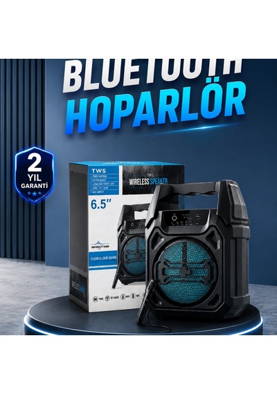 6.5 İnç Bluetooth Hoparlör 15w Fm Radyo, Usb, Tf Kart Ve Mikrofon Destekli