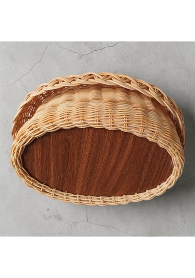 Handanrattan Ahşap Tabanlı El Örgüsü Rattan Düzenleyici Sepet - Oval Dekoratif Organizer Acı Kahve - Hasır Kahve Handanrattan Ahşap Tabanlı El Örgüsü Rattan Düzenleyici Sepet - Oval Dekoratif Organizer Acı Kahve - Hasır Kahve