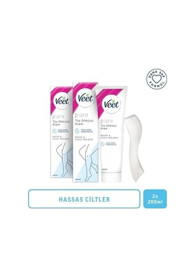 Veet Pure Tüy Dökücü Krem Hassas Ciltler 200 Ml X 2 Adet PKT.VEET.054