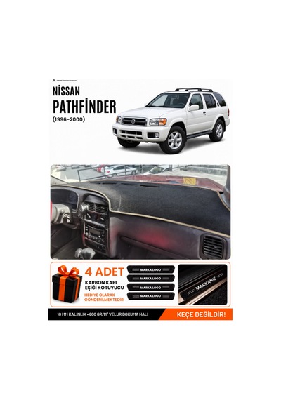 Nissan Pathfinder 1996-2000 Uyumlu Torpido Örtüsü, Torpido Kılıfı - Siyah Bej