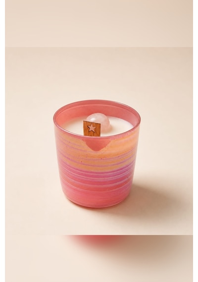 Pembe Kuvars Ritüel Mumu Vanilya Kokulu