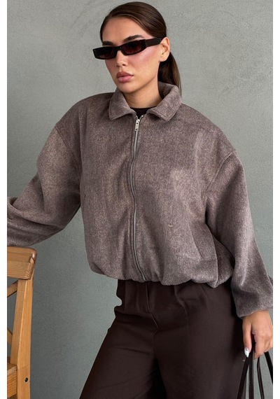 Madmext Vizon Kaşe Bomber Kadın Ceket Mg2902 VİZON