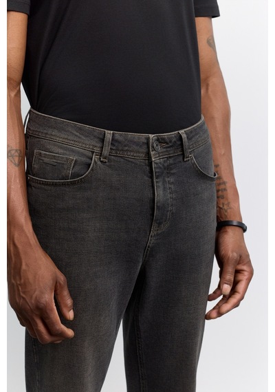 Avva Erkek Antrasit Eskitme Yıkamalı Pamuklu Elastan Madrid Comfort Slim Fit Jean Pantolon A62y3527