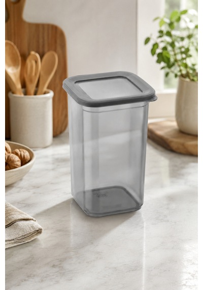 Kare Saklama Kabı 1300 Ml Eko Kapaklı Plastik Şeffaf Mutfak Düzenleyici