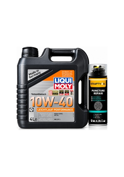 Liqui Moly Leichtlauf Performance 10w-40 Motor Yağı 4 Litre + Lastik Tamir Kiti 400 Ml