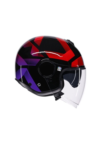 Agv Eteres Camogli Güneş Vizörlü Açık Kask Kırmızı-siyah