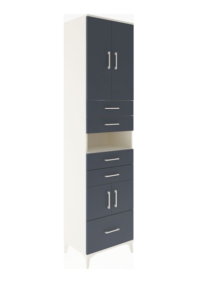 Hyperion Dolap 4 Raflı 5 Çekmeceli 4 Kapaklı 60x44x243 Aytaşı-antrasit Aytası